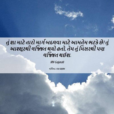 Picture 06 - યર્મિયા 2:36 GUJIRV - તું શા માટે તારો - Bible Verse Picture
