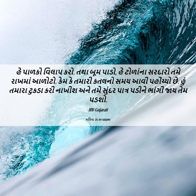 Picture 06 - યર્મિયા 25:34 GUJIRV - હે પાળકો વિલાપ કરો. - Bible Verse Picture