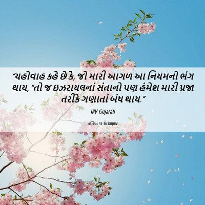 Picture 06 - યર્મિયા 31:36 GUJIRV - “યહોવાહ કહે છે કે, - Bible Verse Picture