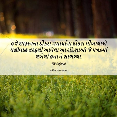 Picture 06 - યર્મિયા 36:11 GUJIRV - હવે શાફાનના દીકરા - Bible Verse Picture