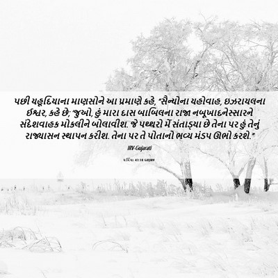 Picture 06 - યર્મિયા 43:10 GUJIRV - પછી યહૂદિયાના - Bible Verse Picture