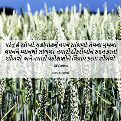 Picture 06 - યર્મિયા 9:20 GUJIRV - પરંતુ હે સ્ત્રીઓ, - Bible Verse Picture