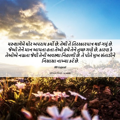 Picture 06 - યર્મિયાનો વિલાપ 1:8 GUJIRV - યરુશાલેમે ઘોર - Bible Verse Picture