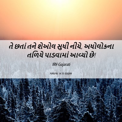 Picture 06 - યશાયા 14:15 GUJIRV - તે છતાં તને શેઓલ - Bible Verse Picture