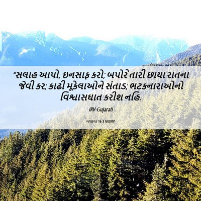Picture 06 - યશાયા 16:3 GUJIRV - “સલાહ આપો, ઇનસાફ - Bible Verse Picture
