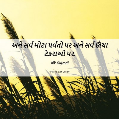 Picture 06 - યશાયા 2:14 GUJIRV - અને સર્વ મોટા - Bible Verse Picture