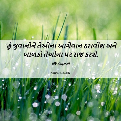 Picture 06 - યશાયા 3:4 GUJIRV - “હું જુવાનોને - Bible Verse Picture