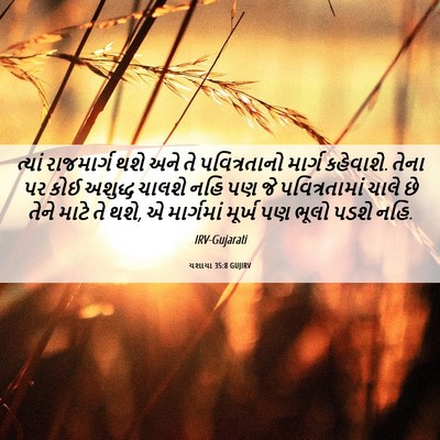 Picture 06 - યશાયા 35:8 GUJIRV - ત્યાં રાજમાર્ગ - Bible Verse Picture