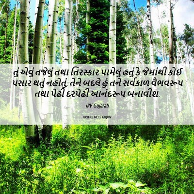 Picture 06 - યશાયા 60:15 GUJIRV - તું એવું તજેલું - Bible Verse Picture