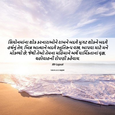Picture 06 - યશાયા 61:3 GUJIRV - સિયોનમાંના શોક - Bible Verse Picture