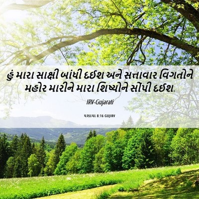Picture 06 - યશાયા 8:16 GUJIRV - હું મારા સાક્ષી - Bible Verse Picture