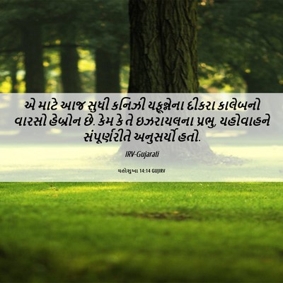 Picture 06 - યહોશુઆ 14:14 GUJIRV - એ માટે આજ સુધી - Bible Verse Picture