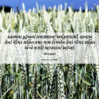 Picture 06 - યહોશુઆ 21:25 GUJIRV - કહાથના કુટુંબનાં - Bible Verse Picture