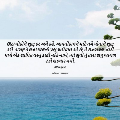 Picture 06 - યહોશુઆ 7:13 GUJIRV - ઊઠ! લોકોને શુદ્ધ કર - Bible Verse Picture