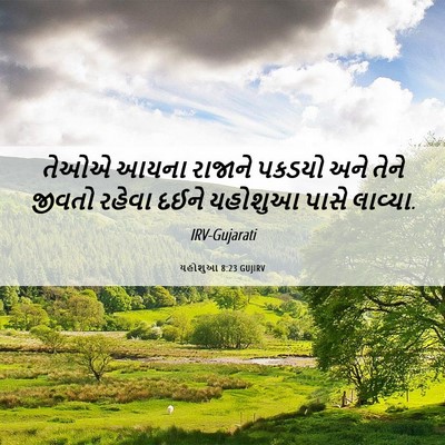 Picture 06 - યહોશુઆ 8:23 GUJIRV - તેઓએ આયના રાજાને - Bible Verse Picture
