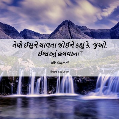 Picture 06 - યોહાન 1:36 GUJIRV - તેણે ઈસુને ચાલતા - Bible Verse Picture