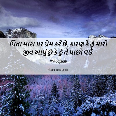 Picture 06 - યોહાન 10:17 GUJIRV - પિતા મારા પર પ્રેમ - Bible Verse Picture