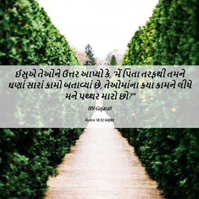 Picture 06 - યોહાન 10:32 GUJIRV - ઈસુએ તેઓને ઉત્તર - Bible Verse Picture