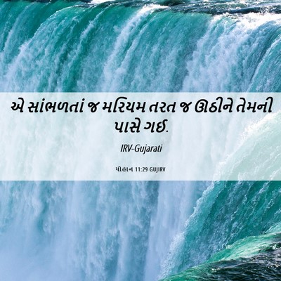 Picture 06 - યોહાન 11:29 GUJIRV - એ સાંભળતાં જ મરિયમ - Bible Verse Picture