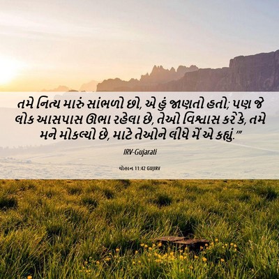 Picture 06 - યોહાન 11:42 GUJIRV - તમે નિત્ય મારું - Bible Verse Picture