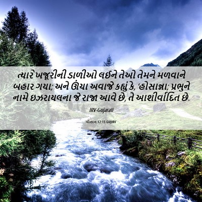 Picture 06 - યોહાન 12:13 GUJIRV - ત્યારે ખજૂરીની - Bible Verse Picture