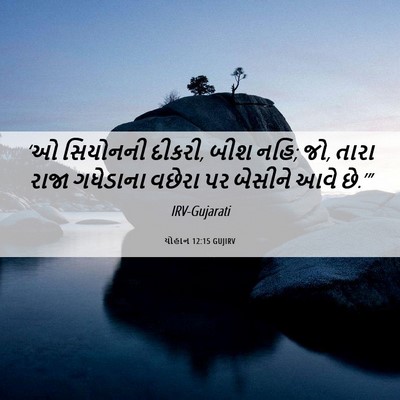 Picture 06 - યોહાન 12:15 GUJIRV - ‘ઓ સિયોનની દીકરી, - Bible Verse Picture