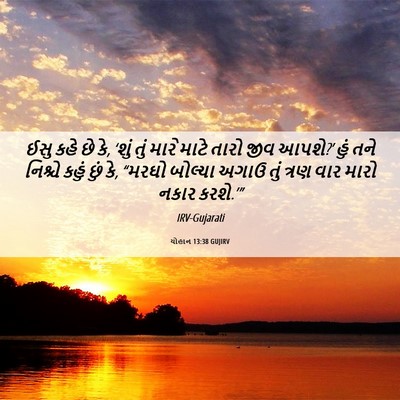 Picture 06 - યોહાન 13:38 GUJIRV - ઈસુ કહે છે કે, ‘શું - Bible Verse Picture