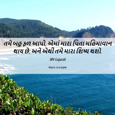 Picture 06 - યોહાન 15:8 GUJIRV - તમે બહુ ફળ આપો, - Bible Verse Picture