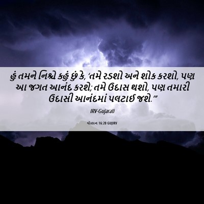 Picture 06 - યોહાન 16:20 GUJIRV - હું તમને નિશ્ચે - Bible Verse Picture