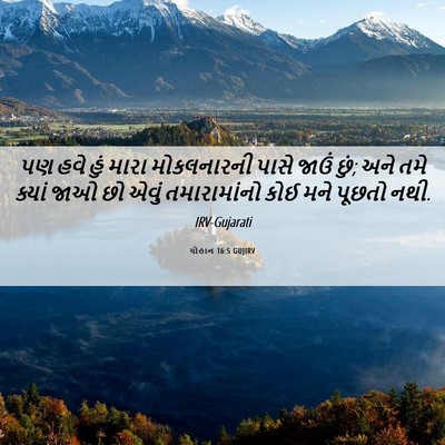 Picture 06 - યોહાન 16:5 GUJIRV - પણ હવે હું મારા - Bible Verse Picture