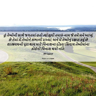 Picture 06 - યોહાન 17:12 GUJIRV - હું તેઓની સાથે - Bible Verse Picture