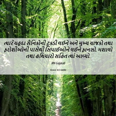 Picture 06 - યોહાન 18:3 GUJIRV - ત્યારે યહૂદા - Bible Verse Picture