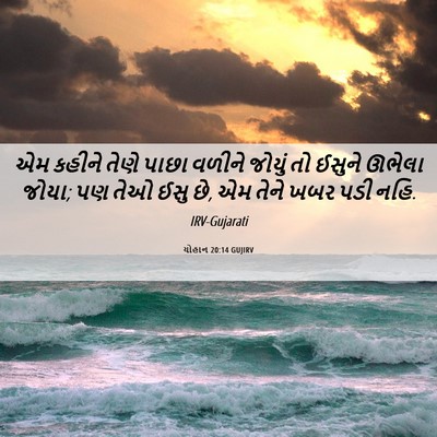 Picture 06 - યોહાન 20:14 GUJIRV - એમ કહીને તેણે પાછા - Bible Verse Picture