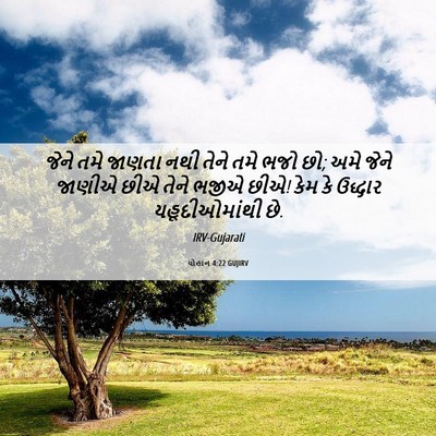 Picture 06 - યોહાન 4:22 GUJIRV - જેને તમે જાણતા નથી - Bible Verse Picture