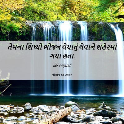 Picture 06 - યોહાન 4:8 GUJIRV - તેમના શિષ્યો ભોજન - Bible Verse Picture