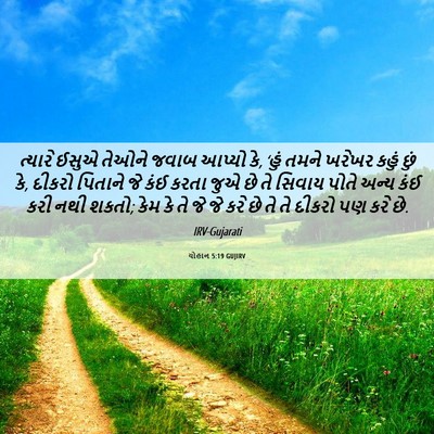 Picture 06 - યોહાન 5:19 GUJIRV - ત્યારે ઈસુએ તેઓને - Bible Verse Picture