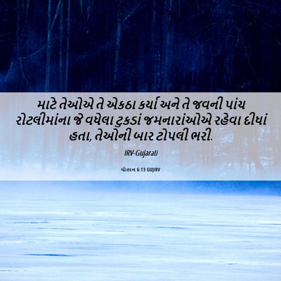 Picture 06 - યોહાન 6:13 GUJIRV - માટે તેઓએ તે એકઠા - Bible Verse Picture