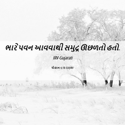 Picture 06 - યોહાન 6:18 GUJIRV - ભારે પવન આવવાથી - Bible Verse Picture