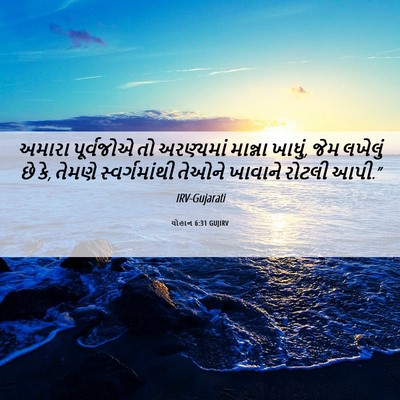 Picture 06 - યોહાન 6:31 GUJIRV - અમારા પૂર્વજોએ તો - Bible Verse Picture