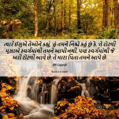 Picture 06 - યોહાન 6:32 GUJIRV - ત્યારે ઈસુએ તેઓને - Bible Verse Picture