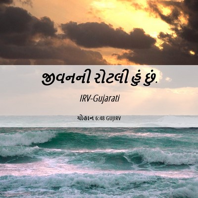 Picture 06 - યોહાન 6:48 GUJIRV - જીવનની રોટલી હું - Bible Verse Picture