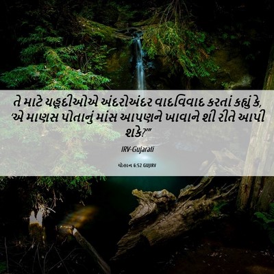 Picture 06 - યોહાન 6:52 GUJIRV - તે માટે યહૂદીઓએ - Bible Verse Picture