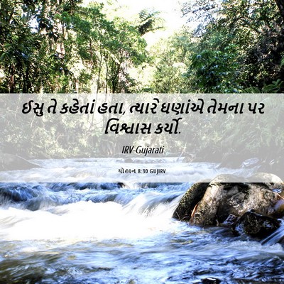 Picture 06 - યોહાન 8:30 GUJIRV - ઈસુ તે કહેતાં હતા, - Bible Verse Picture