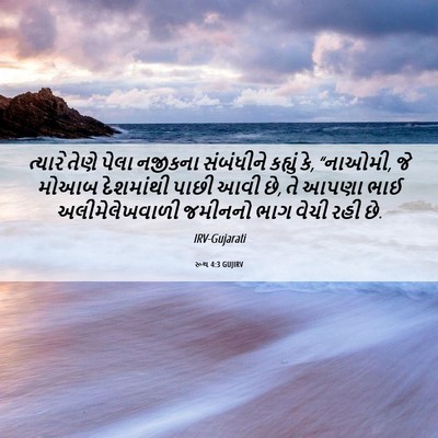 Picture 06 - રૂથ 4:3 GUJIRV - ત્યારે તેણે પેલા - Bible Verse Picture