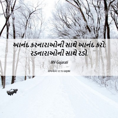 Picture 06 - રોમનોને 12:15 GUJIRV - આનંદ કરનારાઓની - Bible Verse Picture