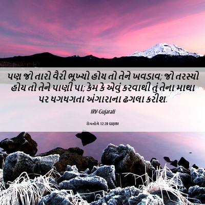 Picture 06 - રોમનોને 12:20 GUJIRV - પણ જો તારો વૈરી - Bible Verse Picture