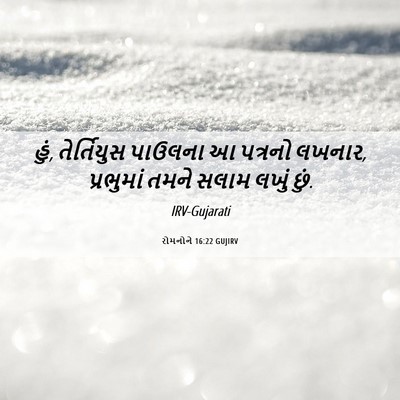 Picture 06 - રોમનોને 16:22 GUJIRV - હું, તેર્તિયુસ - Bible Verse Picture