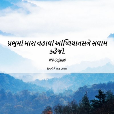 Picture 06 - રોમનોને 16:8 GUJIRV - પ્રભુમાં મારા - Bible Verse Picture