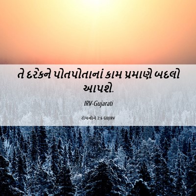 Picture 06 - રોમનોને 2:6 GUJIRV - તે દરેકને - Bible Verse Picture
