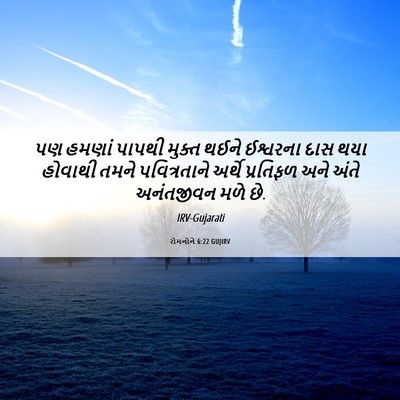 Picture 06 - રોમનોને 6:22 GUJIRV - પણ હમણાં પાપથી - Bible Verse Picture